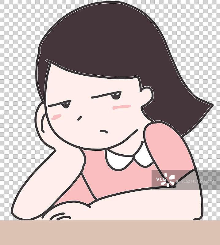斜眼看的女孩元素图片素材