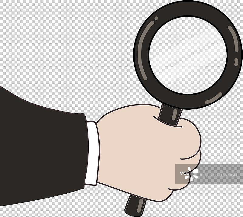 手拿放大镜元素图片素材