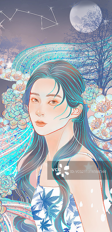 少女书签图片素材