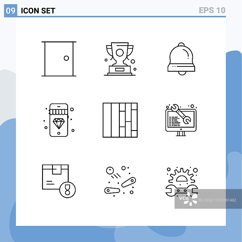 9 .概述网站、手机和应用的概念图片素材