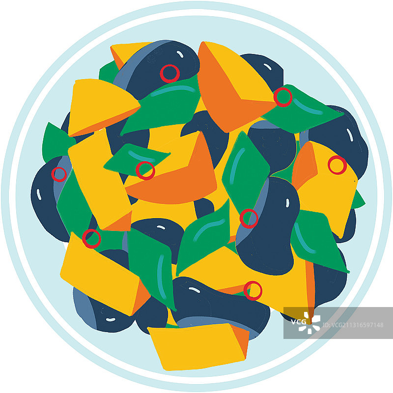 地三鲜菜谱菜单扁平插画图片素材