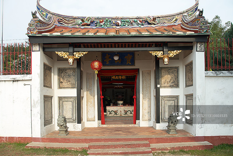 马来西亚马六甲，纪念郑和而建的宝山亭（三保庙、三宝亭）图片素材