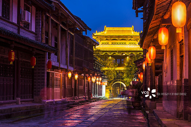 四川昭化古城节日夜景红灯图片素材
