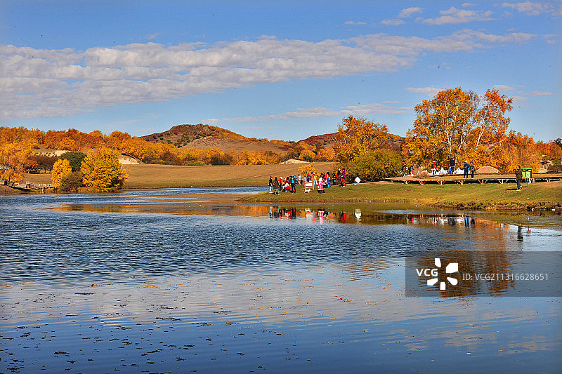 内蒙古，赤峰，乌兰布统，公主湖秋景。图片素材