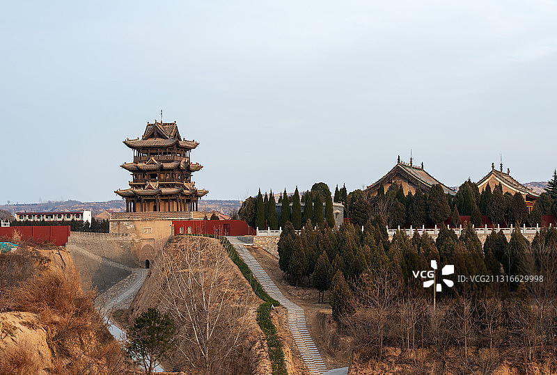 汾河岸边秋风楼图片素材