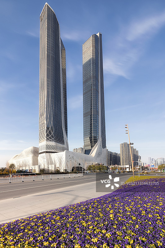 南京青奥双子塔图片素材