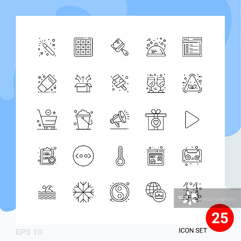 25个现代线条互联网元素图片素材