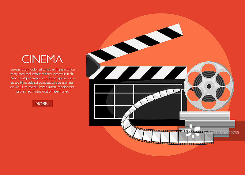 复古电影场记板海报卡通图片素材