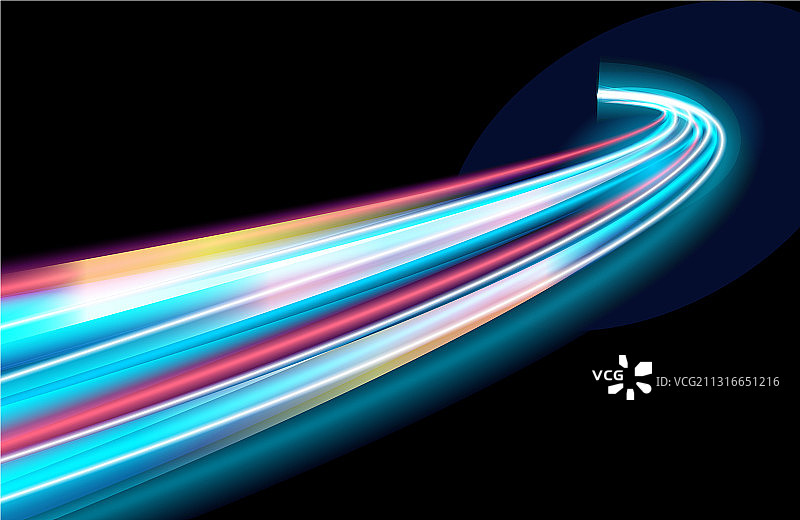 抽象彩色光轨与动态模糊图片素材