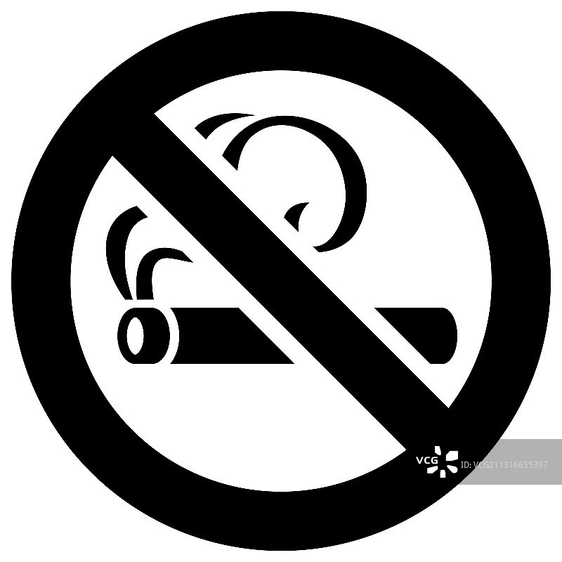禁止吸烟圆形贴纸图片素材