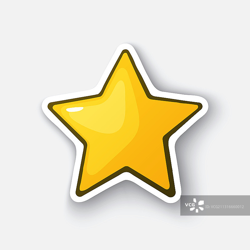 金色星星卡通贴纸图片素材