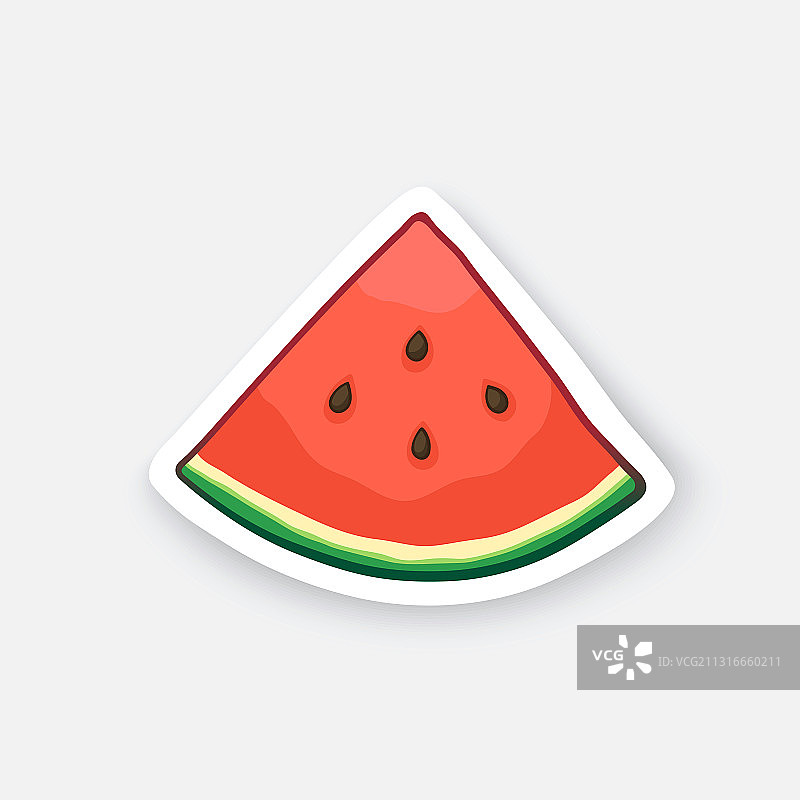 卡通西瓜小切片贴纸图片素材