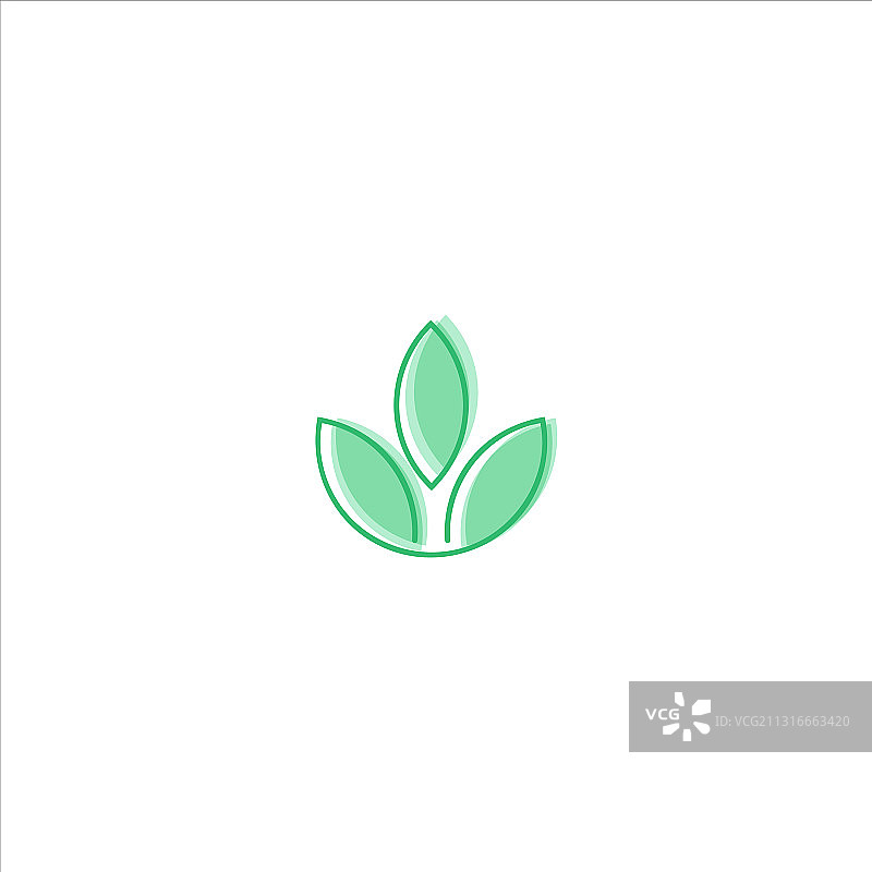 抽象绿叶logo图标设计图片素材