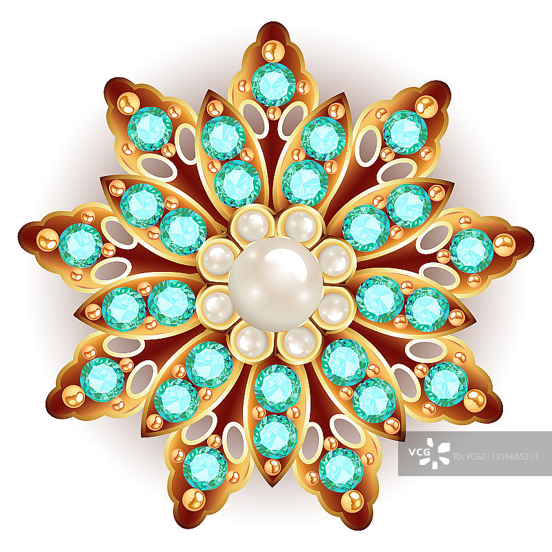 曼陀罗胸针珠宝几何设计元素图片素材