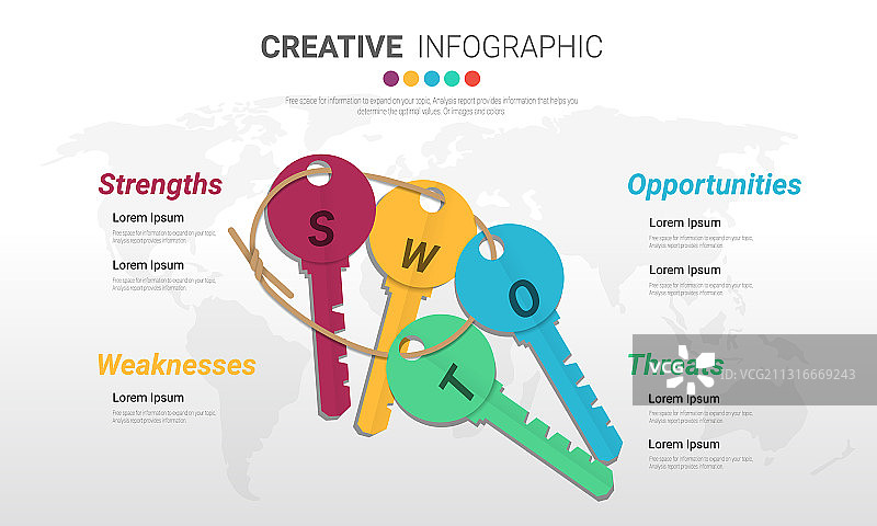 通往成功的扁平设计商务钥匙图片素材
