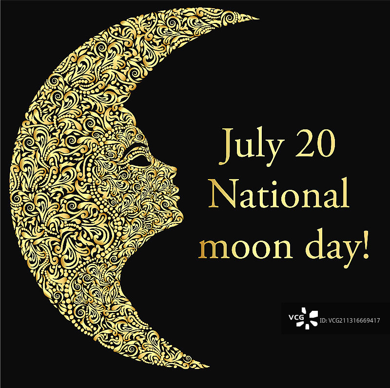 金色女性侧脸月亮banner图片素材