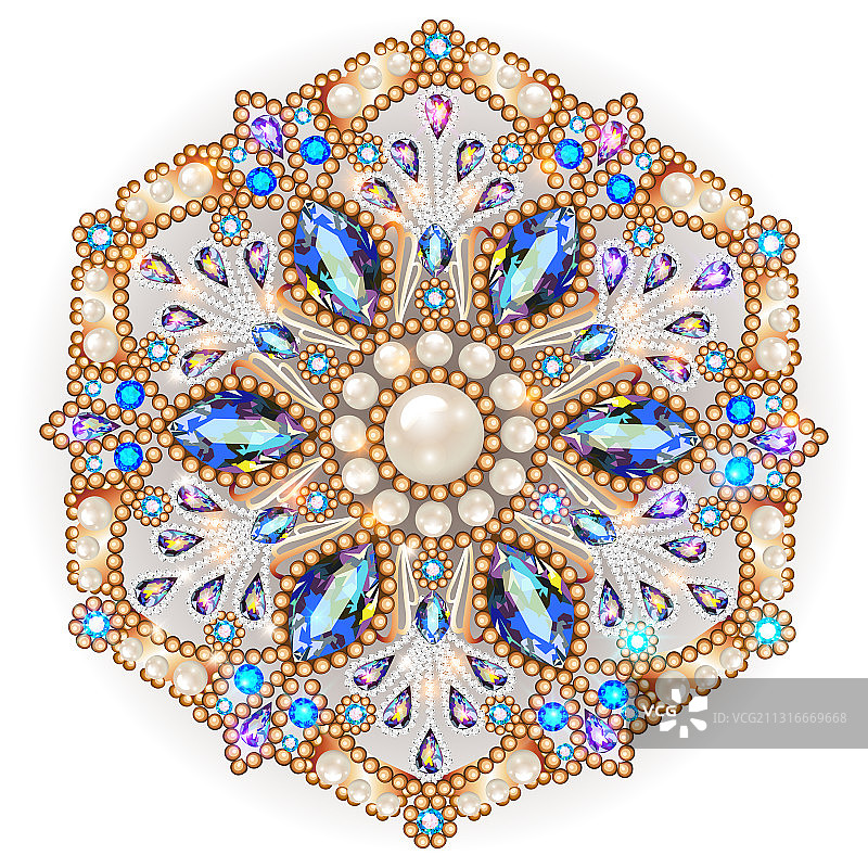 曼陀罗胸针珠宝几何设计元素图片素材