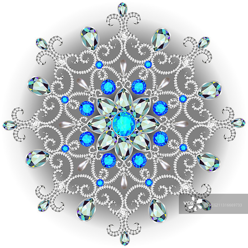 曼陀罗胸针珠宝设计元素珍珠图片素材