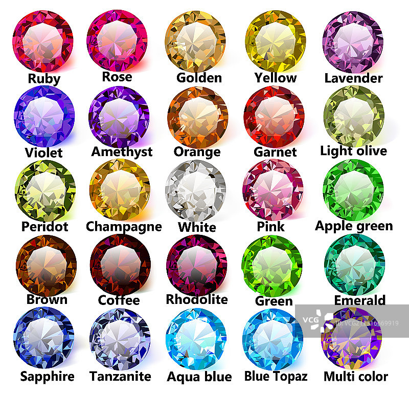 各色宝石合集图片素材