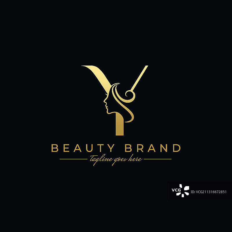 字母Y 美容美发沙龙标志设计图片素材