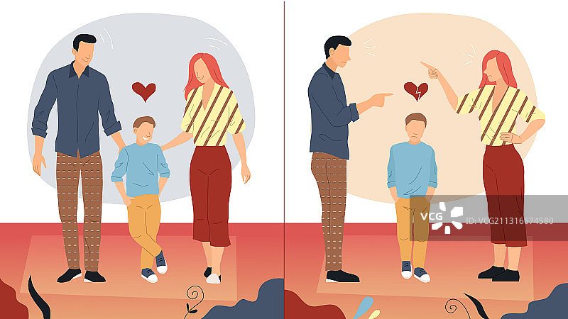 微笑的父母，家庭关系概念图片素材