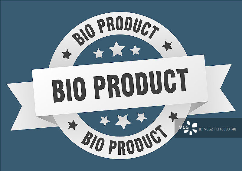 生物产品圆形缎带标签图片素材