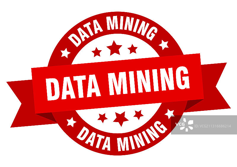 数据挖掘圆形缎带标签图片素材