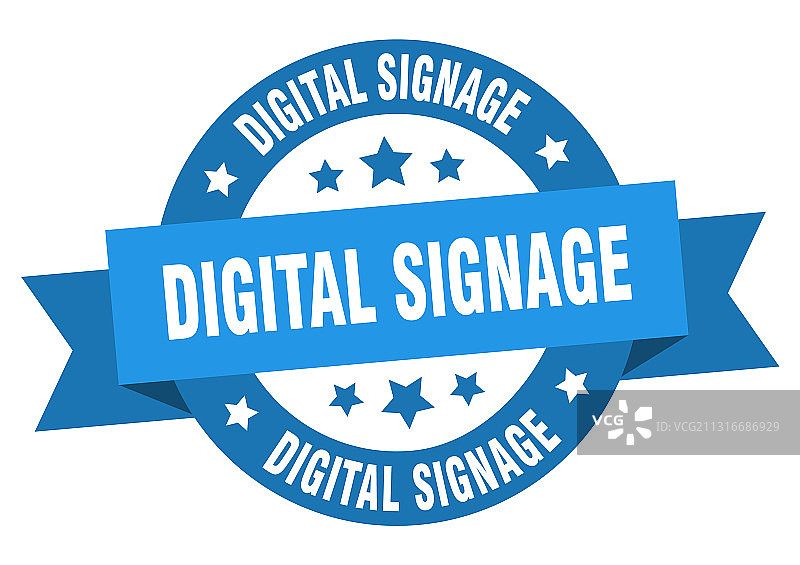 数字标牌圆形彩带隔离标签图片素材