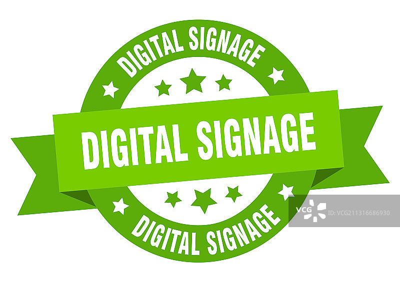 数字标牌圆形彩带隔离标签图片素材