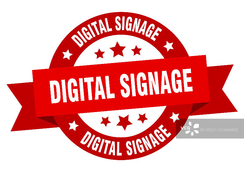 数字标牌圆形彩带隔离标签图片素材