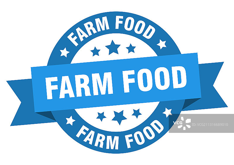 农场食物圆形丝带独立标签图片素材