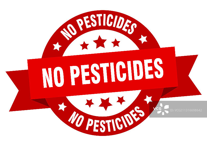 无农药圆形缎带隔离标签图片素材