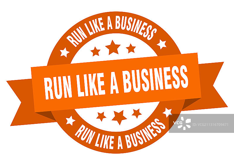 像经营企业一样赛跑圆形丝带隔离标签图片素材