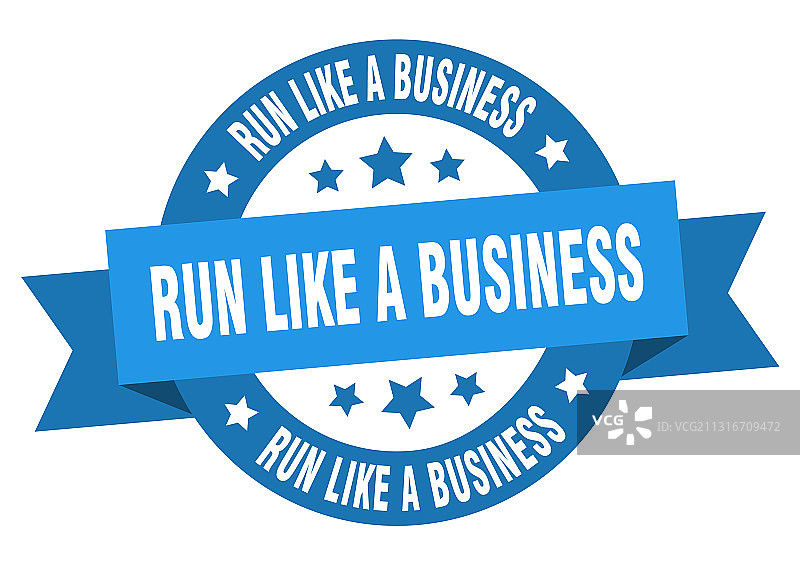 像经营企业一样赛跑圆形丝带隔离标签图片素材