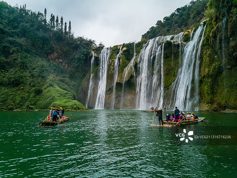 云南省曲靖市罗平县九龙瀑布风光图片素材