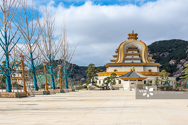 浙江省，舟山市，普陀区，朱家尖，5A级景区，观音法界，寺庙图片素材