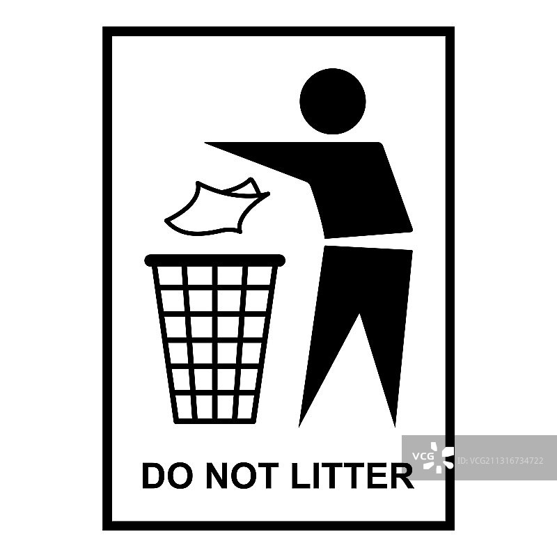 禁止乱扔垃圾扁平图标图片素材