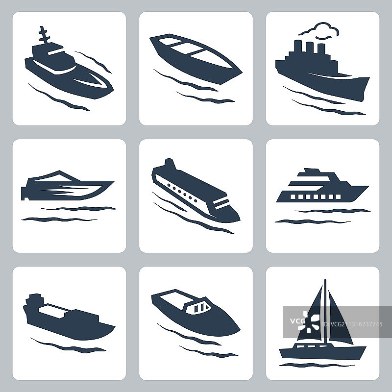 船只图标集图片素材