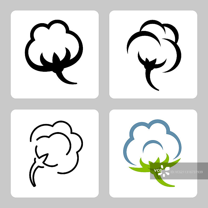 棉花图标集图片素材