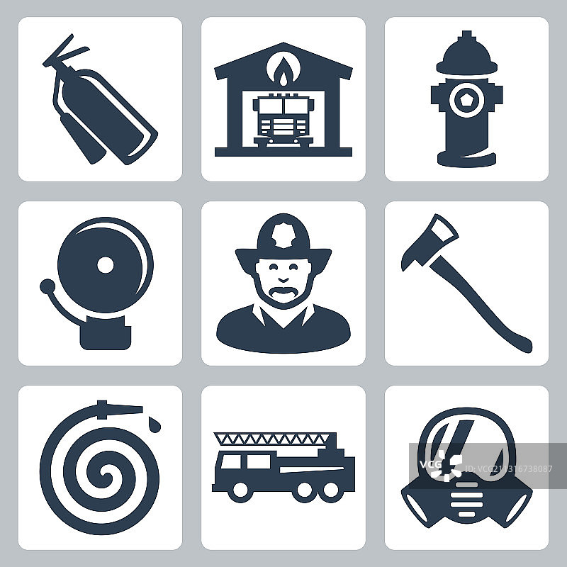 灭火器消防站图标图片素材