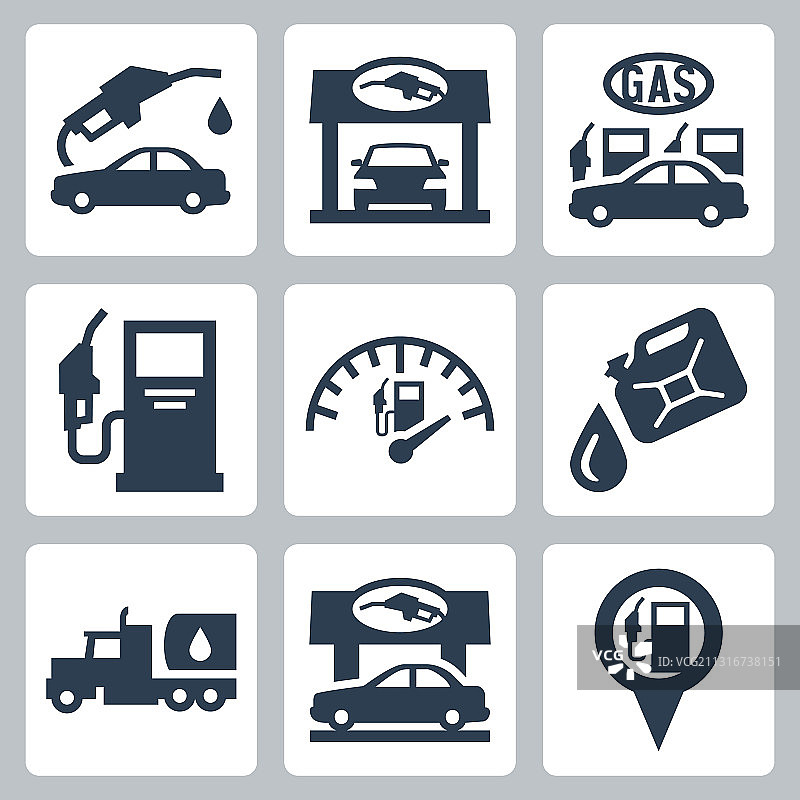 加油站图标集合图片素材