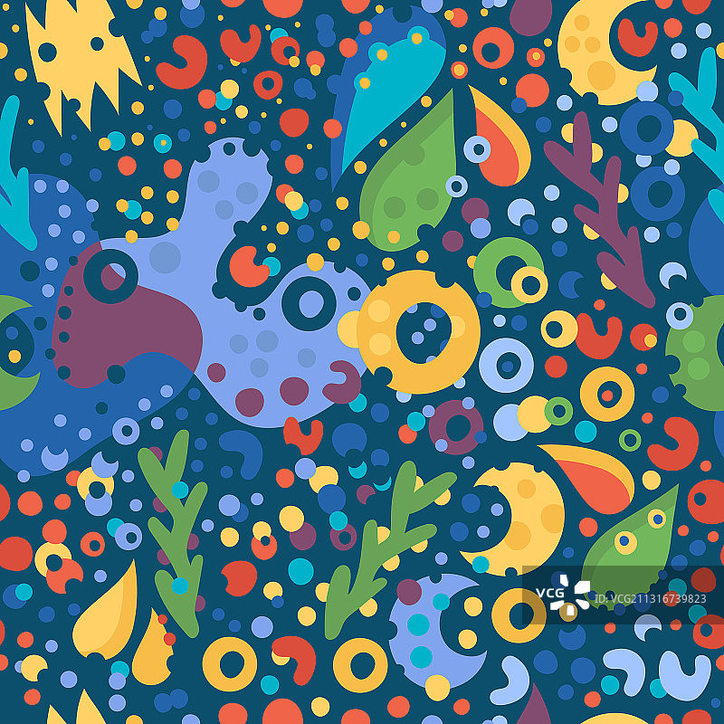 水下珊瑚礁无缝图案图片素材