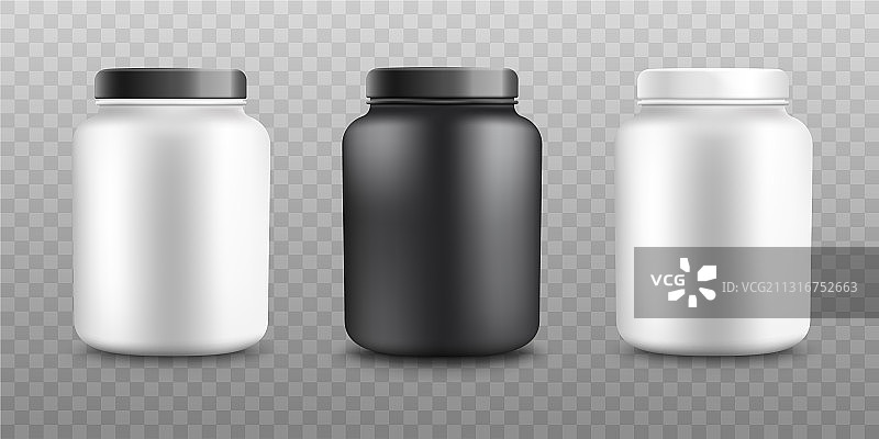 逼真蛋白质补充剂容器模型图片素材