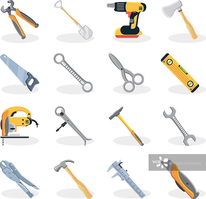 建筑工具图标集图片素材