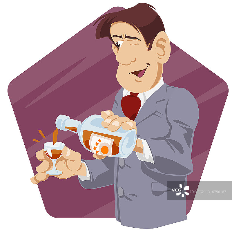 男人喝白兰地图片素材
