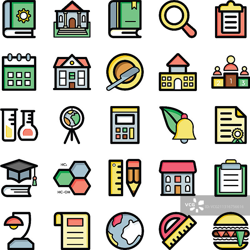 学校和教育扁平图标图片素材