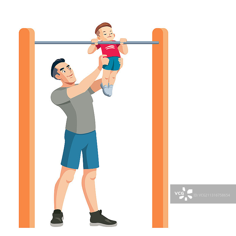 父亲教儿子运动图片素材