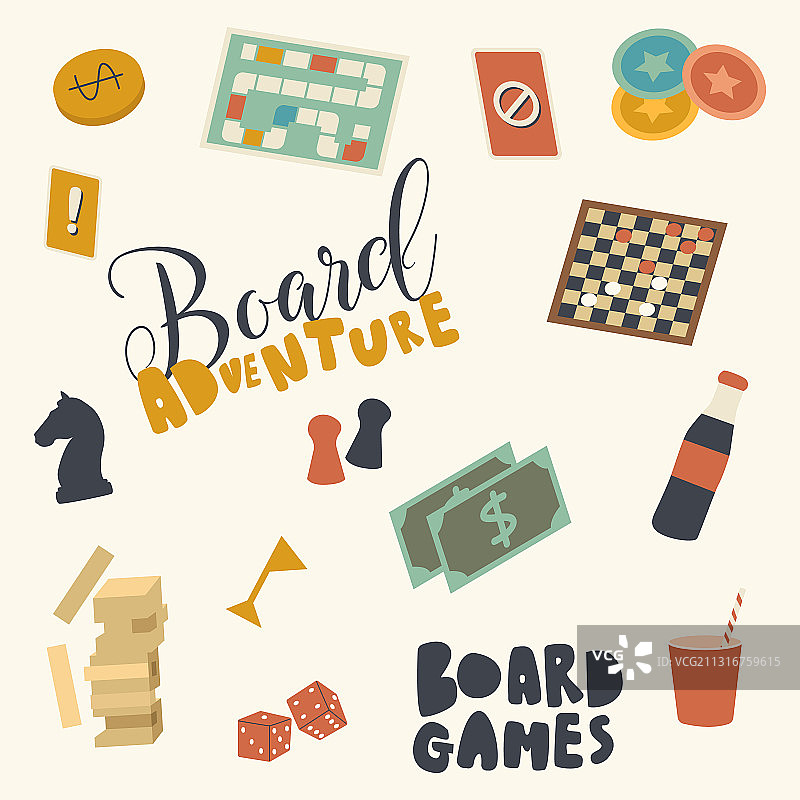 棋盘游戏和地图图标合集图片素材