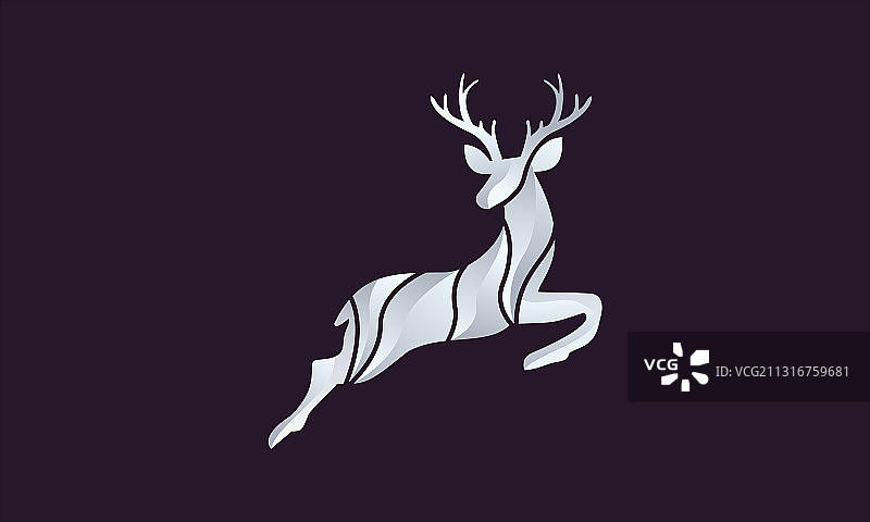 创意小鹿头像标志设计图片素材