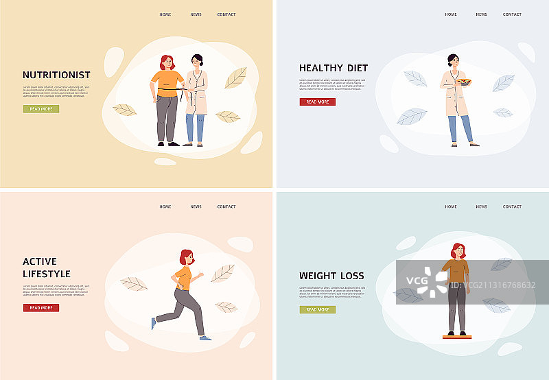 女营养师banner合集-卡通女性图片素材